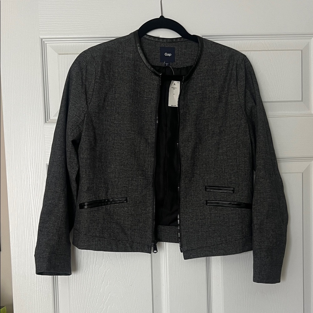 NWT Gap Women's charcoal gray moto jacket blazer S